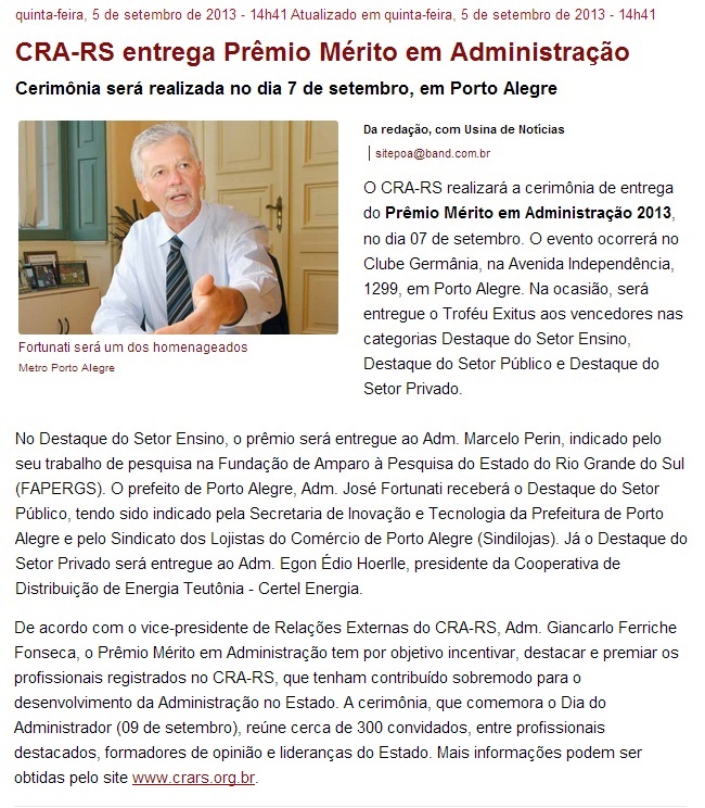 Prêmio Mérito em Administração 2013